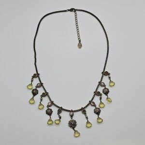 Bronzed Drop Charm Necklace